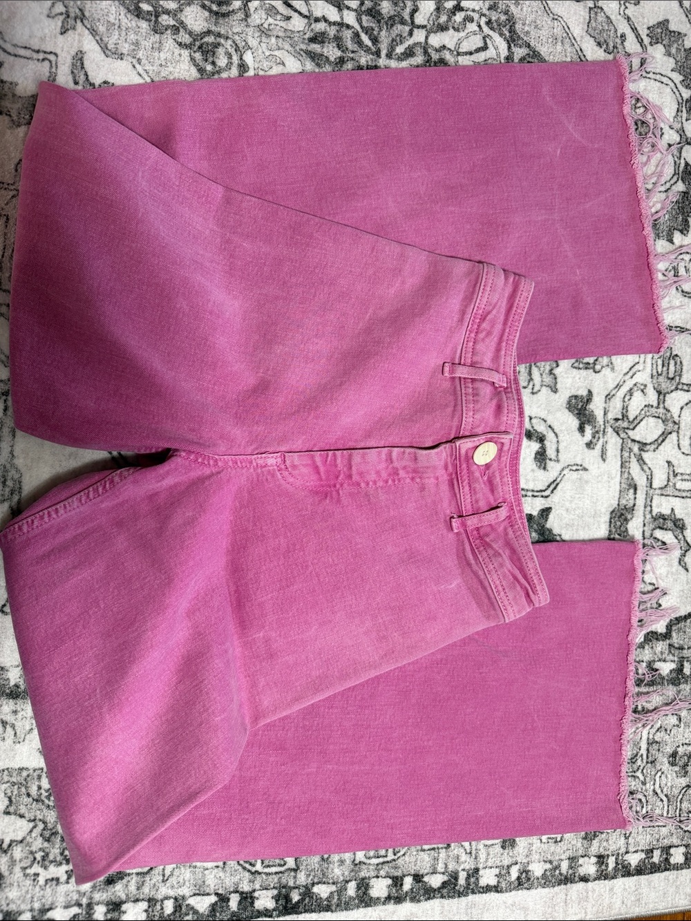 Zara Magenta Wide-Leg High-Rise Jeans